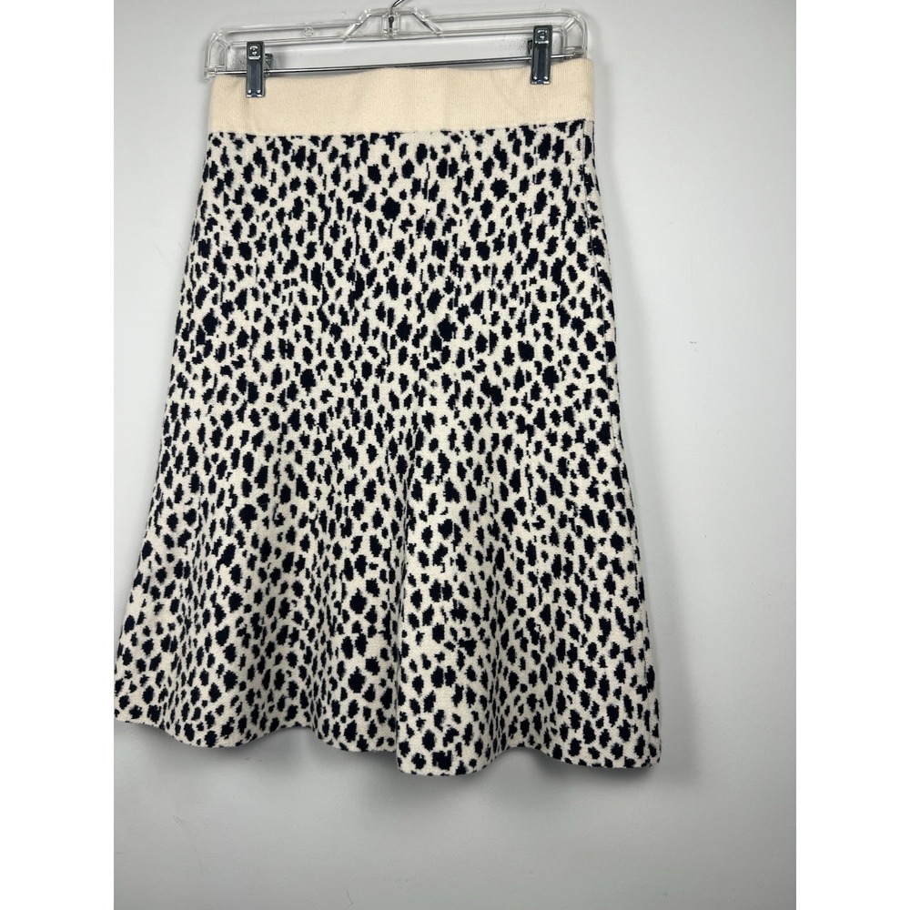 Ann Taylor Womens Small Leopard Print Knit A-Line Skirt Wool Blend 23" - Picture 3 of 8